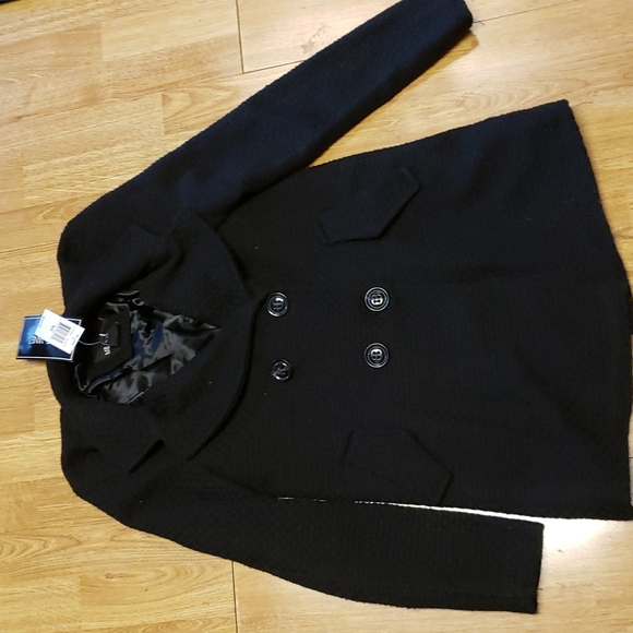 Me Jane Jackets & Blazers - NWT Me Jane black double-breasted pea coat size XS